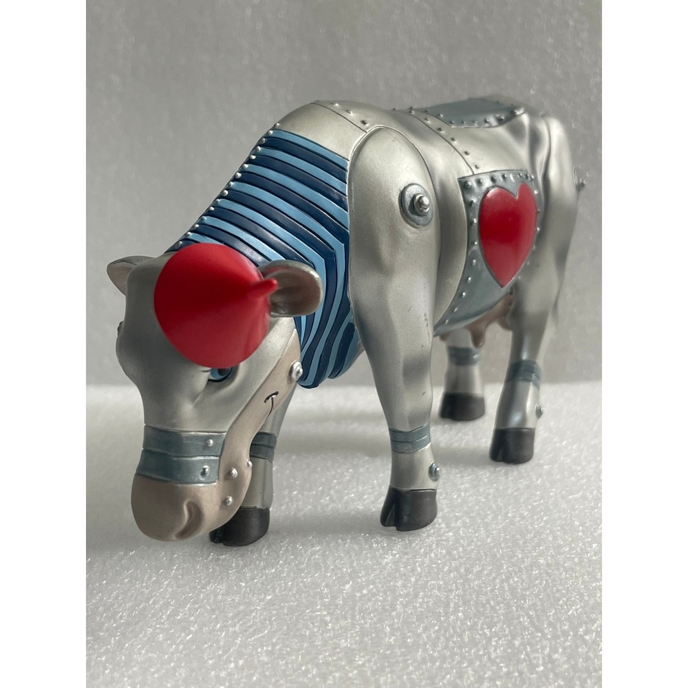 CowParade 2002 Tin Cow 7242 Wizard of Oz Silver Resin Figurine Westland
